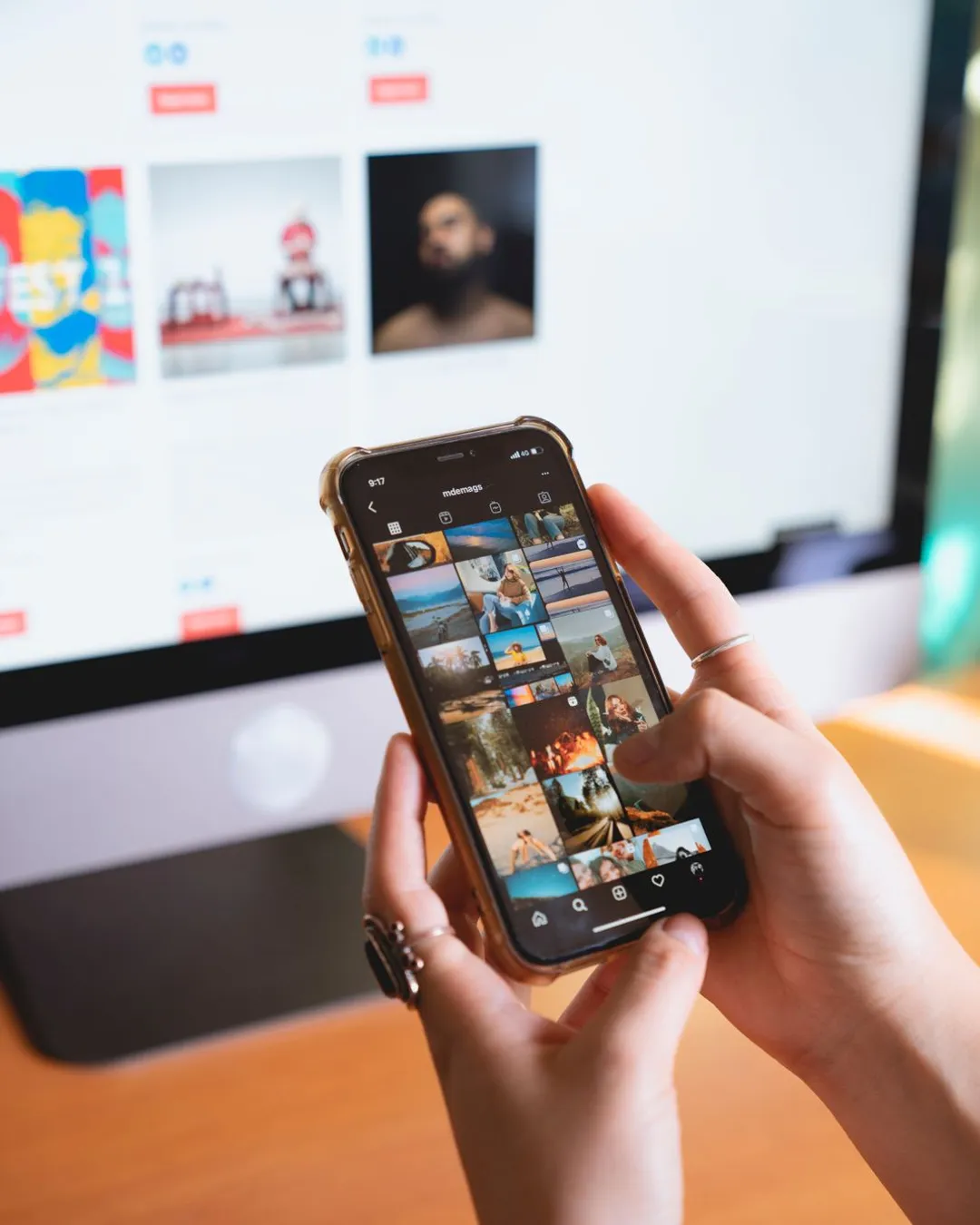 Instagram feed on a smartphone, where Meta Ads campaigns run in Morocco